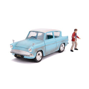 Jada Toys Harry Potter 1959 Ford Anglia Diecast Vehicle with 2.75-Inch Harry Potter Figure, Rusty Blue, 1:24 Scale, JAD31127