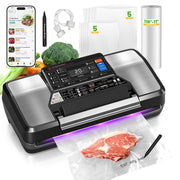 Gyreuni FVC-B-619 Food Vacuum Sealer Machine with 10 Smart Modes, Double Seal Technology, Black
