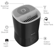 Honeywell HWM440B Warm Mist Humidifier w/Essential Oil Cup, Filter Free, Black