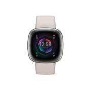 Fitbit FB521SRWT-US Sense 2 Advanced Health and Fitness Smartwatch - Lunar White/Platinum Aluminum