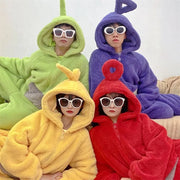JHCUG Anime Teletubbies Cosplay Onesie Costume for Men & Women - Halloween Christmas Jumpsuit Pajamas Sleepwear, Yellow M