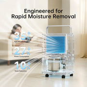 HUMSURE 30 Pints Dehumidifier for Basement, Covers up to 2500 Sq. Ft, Auto Defrost, 24-Hour Timer, White, Includes Drain Hose