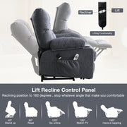 JONPONY Power Lift Recliner Chair with 8-Point Vibration Massage, Lumbar Heating, USB Charging Port, Alloy Steel Frame, Blue