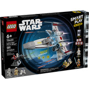 LEGO Star Wars SMART Play Lukes Red Five X-Wing Interactive Building Toy, 581 Pieces, Ages 6+, 75423