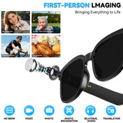 HIVISUALS TR90 AI Smart Glasses with Camera & ChatGPT, Hands-Free 1080P Video, Real-Time Translation, Clear (Polarized)