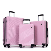Tripcomp TC2000Pink Luggage 3 Piece w/Spinner Wheels Hardside Lightweight Luggage Set 20x24x28