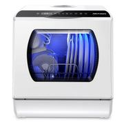 AIRMSEN AE-TDQR03 Portable Countertop Dishwasher with 5-Liter Built-in Water Tank and Air-Dry Function, White