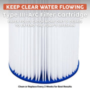 Flowclear 58704E Above Ground Pool Pump, 0.16 HP Single Speed, Energy Efficient, 1500GAL Capacity, 110V
