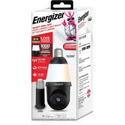 Energizer Smart 2K Light Bulb Security Camera with 1000 Lumens LED Light, Dual-Band Wi-Fi, Pan and Tilt Auto-Tracking, Night Vision, Two-Way Audio, White, EOP1-1003