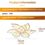 Garwarm YNFM7359-BG LED Ceiling Light Dimmable Flower Shape Flush Mount Ceiling Lamp Fixture 75W White 9-Head