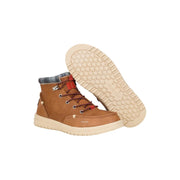 Hey Dude Bradley Classic Men's Boots, Water-Resistant Leather Upper, Cognac Brown, Size 9 Medium, 42067-21N