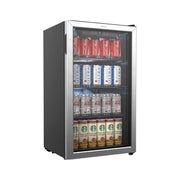 hOmeLabs Beverage Refrigerator and Cooler - 120 Can Mini Fridge with Glass Door for Soda Beer or Wine - Small Drink Dispenser Machine for Office or Bar with Adjustable Removable Shelves