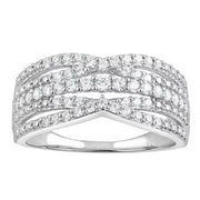 Unique Moments H-I, SI-I1 1/3 Ct Round Lab Grown Diamond Ring in Silver for Women SIZE 7
