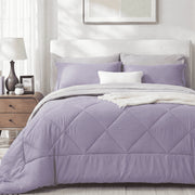 U By Bedsure Queen Comforter Set, 7-Piece Reversible Lightweight Bedding Set, Light Purple