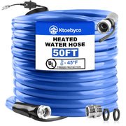 Ktoebyco 50FT Heated Water Hose for RV, Self-Regulating Heating System, -45F Anti-Freeze, Lead-Free, BPA-Free