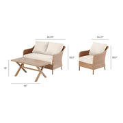 Mainstays WMTSTCO25081 Chelsea Outdoor Patio Steel 4-Pieces Deeping Seating Set with Beige Cushions, Beige
