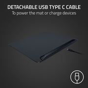 Razer Firefly V2 Pro Gaming Mouse Pad, 15-Zone Chroma RGB Lighting, Micro-Textured Surface, Anti-Slip Base, USB 2.0 Port, Detachable USB Type C Cable