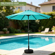Kool 81 lb Heavy Duty Fillable Patio Umbrella Base, Fits 1.0-in to 2-in Pole Diameter, Black
