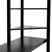 FurniHQ SCXZ-6W7-608 Twin Size Loft Bed with Desk and Shelves, Metal Frame, Full-length Guardrail, Hold up to 200lbs, Black 79.53