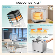 Simzlife Bread Maker, 25 Baking Programs, 2 lb Dough Capacity, Stainless Steel, Auto Fruit Nut Yeast Dispensers, Digital Display, BM002