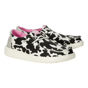 HEYDUDE Wendy Cowgirl Sparkle Casual Shoes for Ladies - Black/White - 8M