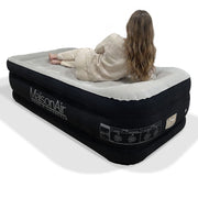 MaisonAir 20in Twin Airbed with Electric Pump, Waterproof, Puncture Resistant, Premium Flocked Top, Durable PVC Sides, INF-0074