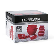 Farberware 5313631 23 Piece Plastic Baking Set with Mixing Bowls, Red
