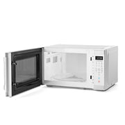 Hamilton EM0P042YJ-P0HA00 Beach 1.1 cu ft Countertop Microwave Oven in White and Stainless Steel Color