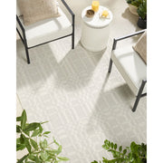 My Texas House Mari Outdoor Rug, 5 x 7 ft, Polypropylene, UV Resistant, Farmhouse Plaid, Natural Off-White