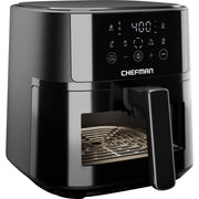Chefman RJ38-6TW-BLACK TurboFry Touch 6-Qt Easy-View Air Fryer w/ 4 Cooking Presets, Black