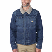 Carhartt Relaxed-Fit Sherpa-Lined Denim Jacket for Men - Beech - M