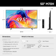 Samsung 50-Inch Mini LED 4K UHD Smart TV, M70H Series, Titan Black, Tizen OS, HDR10+, 60Hz UN50M70HAFXZA