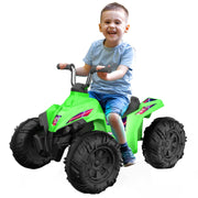 Flybar Kid Trax 12V Glow ATV Ride-On Toy, Green, Rechargeable Battery, LED Lights, Ages 3-6