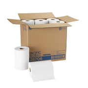 Georgia Pacific Pacific Blue Basic Paper Towel Hardwound Roll, White, 7.875 in Width, 350 ft Length, 12 Rolls, 287-06