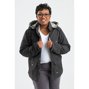 Berne Softstone Quilted Barn Womens Hooded Midweight Work Jacket Light Gray 4XL
