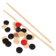Trademark Global 461217MVQ Rockin Rollers Carrom Board Game Set, 26 in Square Pinewood Board with Coins, Striker, and Cue Sticks, Eastern-Inspired Design