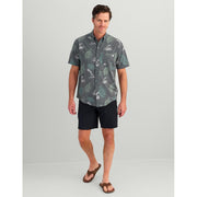 Huk Kona KC Short-Sleeve Button-Down Shirt - Volcanic Ash Monstera - 3XL