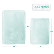 Nestl Set of 3 Absorbent Memory Foam Bath Mats with Non-Slip Rubber Backing, Gray, Large 20x32, Small 17x24, Contour 24x20, B0714CGKGV
