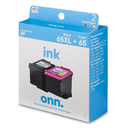 onn. INHPCL100014178 HP 65XL Black and 65 Tri-Color Ink, 2 Cartridges