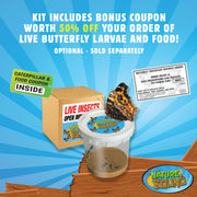 Thin Air Brands Butterfly Kit STEM Educational Science Kit with Green Pop-Up Cage and Caterpillar Voucher NB543