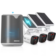 OOSSXX OSX-WSC3PC 100% Wire-Free Wireless Solar Cameras 2-Way Audio PIR Detection Outdoor Surveillance System