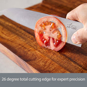 All-Clad Forged Steak Knife Set, 4-Piece, German Stainless Steel Blades, Cryo-Hardened, Black Triple-Riveted POM Handles, 5-Inch Serrated Blades, K272S464