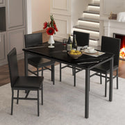 Segmart Dining Table Set Modern Faux Marble Tabletop