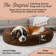 Best Friends by Sheri 4897 Original Calming Donut Dog and Cat Bed, Lux Faux Fur, Dark Brown, XL (45in x 45in)