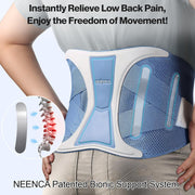 NEENCA Back Brace Adjustable Lumbar Support Belt with Patented Bionic Support System, Blue, Size M
