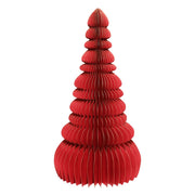 Holiday Time Honeycomb Paper Tree Christmas Decoration, Red, 35 in