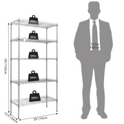 Ktaxon 5-Tier Wire Shelving Steel Storage Rack for Office Kitchen 30 x 14 x 60