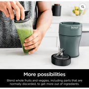 Ninja Nutri-Blender Bn401 Personal Blender with 700-Watt Motor, Push-to-Blend, Compact Slate Gray, Includes Two 20 oz Dishwasher-Safe To-Go Cups