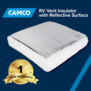 Camco Manufacturing RV Roof Vent Insulator with Reflective Surface, Three-Layer Thermal Protection, Foam Insulation, Fits 14-Inch Standard Vents, Multicolor