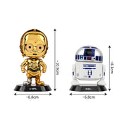 Hot Toys YuMe Star Wars C-3PO and R2-D2 Cosbaby Bobble-Head Collectible Set, Metallic Gold and Multicolor, 2.8x7x6 in, 17841